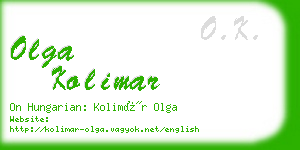 olga kolimar business card